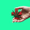 Weed Leaf & Cross Patch Medical Plant Embroidered Iron On 