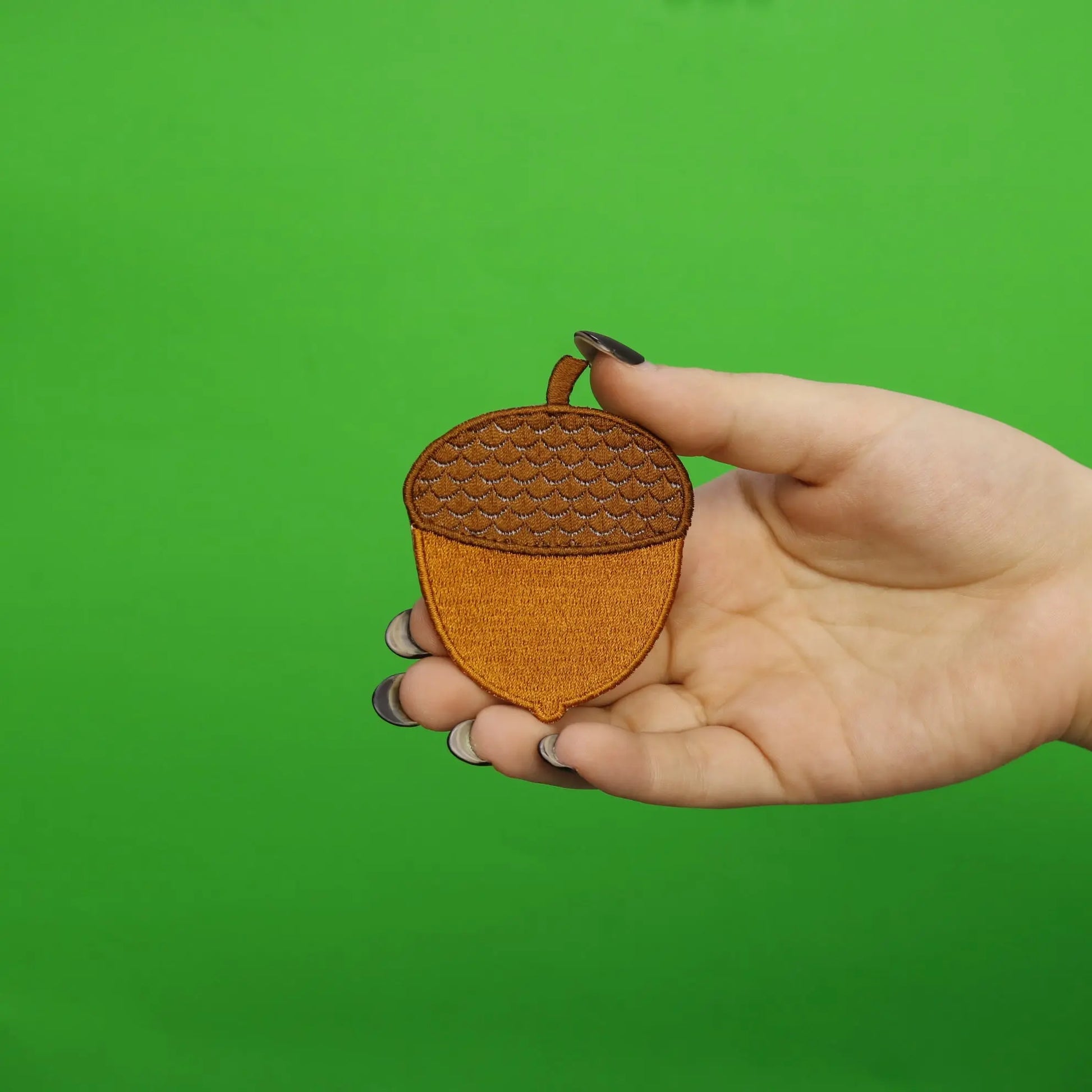 Acorn Nut Textured Patch Autumn Fall Oak Embroidered Iron On 