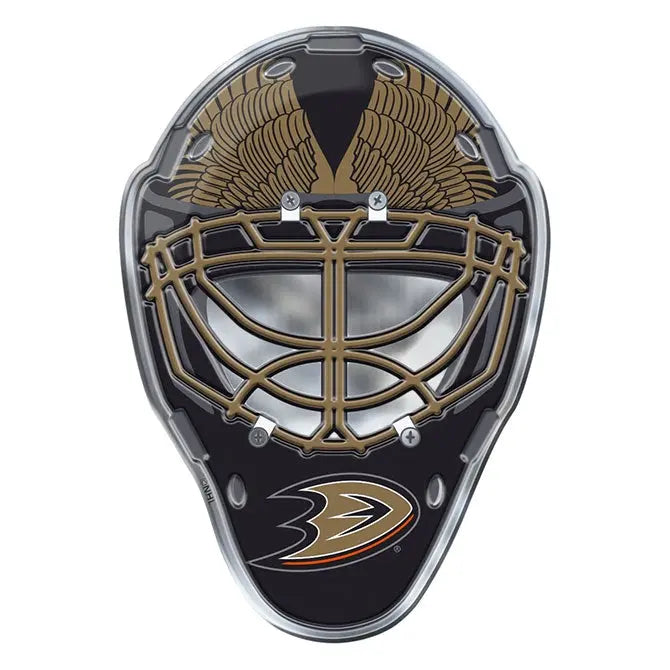 Anaheim Ducks Goalie Mask Colored Aluminum Car Auto Emblem 