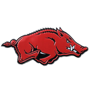 Arkansas Razorbacks Colored Aluminum Car Auto Emblem 