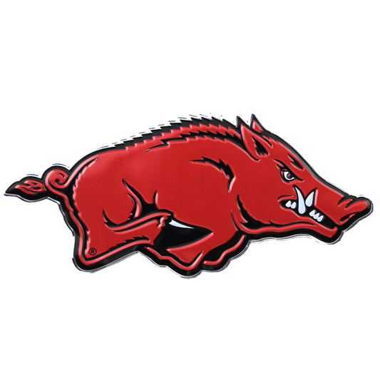 Arkansas Razorbacks Colored Aluminum Car Auto Emblem 