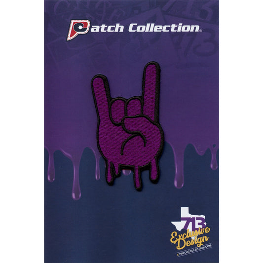 Purple Syrup Houston Hand Emoji Iron On Patch 