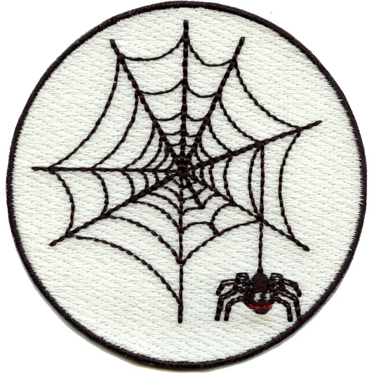 Spider Web Patch Glow In The Dark Embroidered Iron On 
